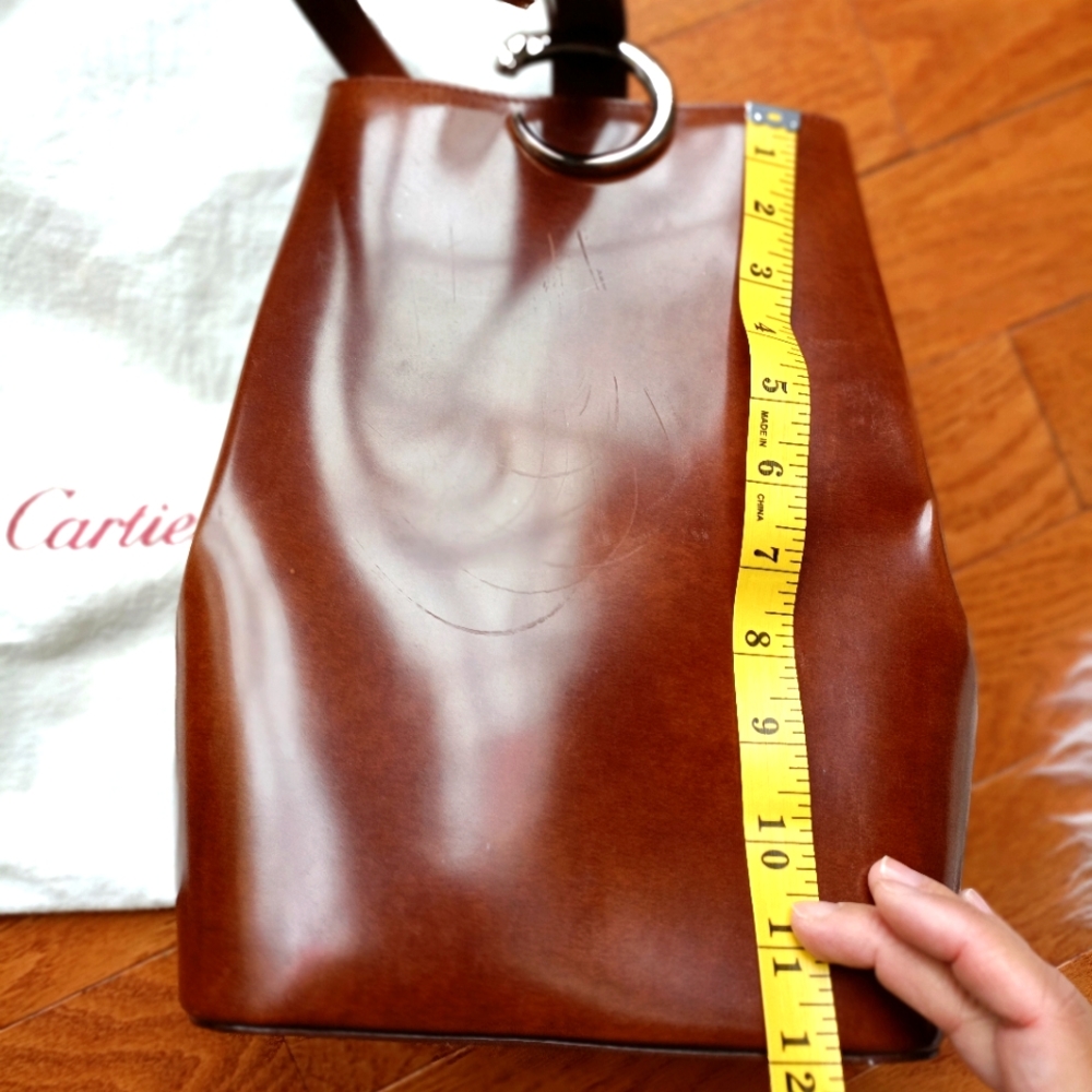 Cartier single handle backpack brown leather